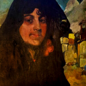 Estudio del retrato " Castiza" realizado por Manuel Benedito Vives